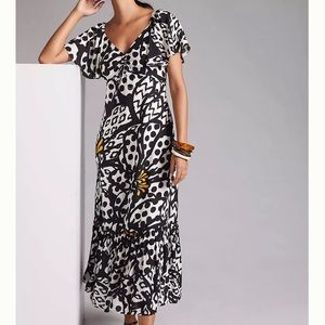 Farm Rio Anthropologie Flutter-Sleeved Maxi